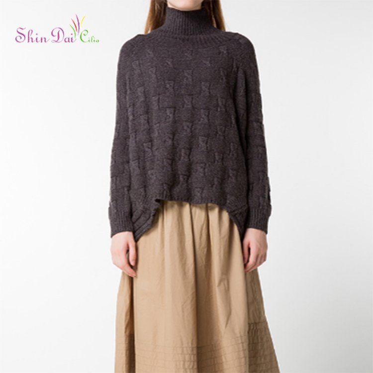 Autumn And Winter New Women Long-Sleeved Thick High-Necked Pullover Sweater