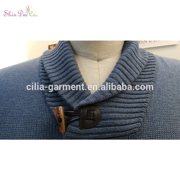 Good design german style mens turndown collar knitted pullover sweater