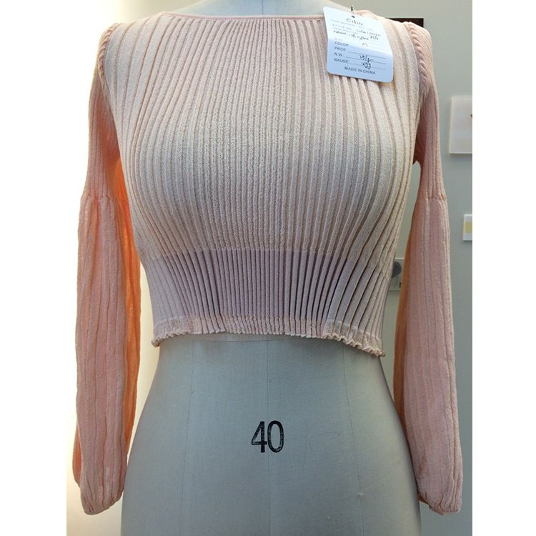 2017 fashion pink girls women's knitted short skinny pullover sweater