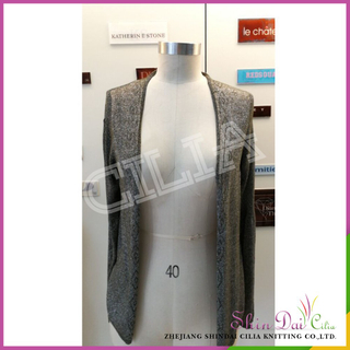 Cheap wholesale women ladies fancy knit cardigan sweater with jacquard