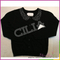 Top hot selling black hand knitted girls cardigan sweater with panel pressing