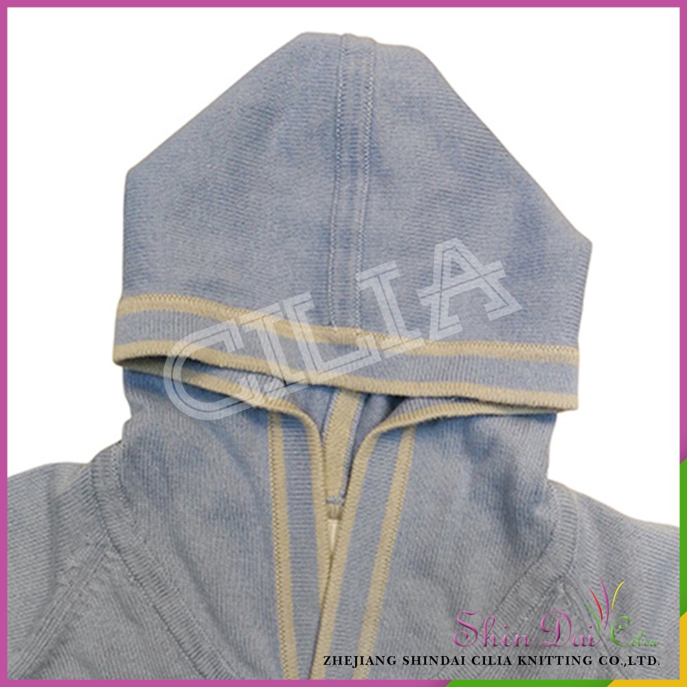 Wholesale italy style blue boy cashmere cardigan sweater hoodie with zipper