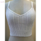 High quality mature lady white knitted tight backless top vest sweater with cable