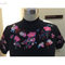 Lady womens knitted short-sleeve pullover sweater with fancy emboidery