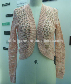 5gg flat knit cardigan lady sweater