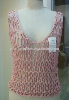 cilia2713,handknit tape tank