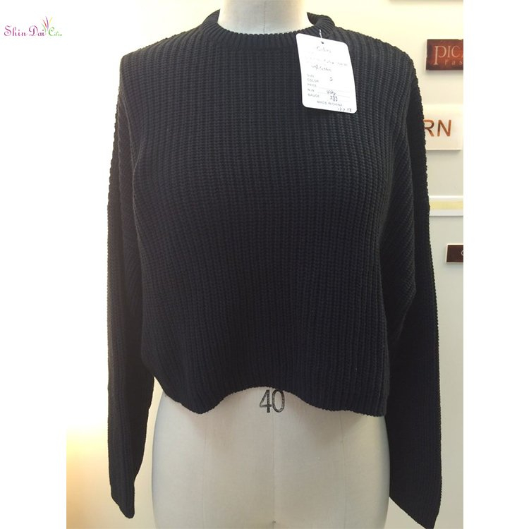 Popular fashion knit long sleeves pullover clothing sweater for women