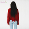 Good design red handmade knit girls distressed wool acrylic pullover pullover sweater