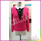 Good design sexy women's rose red knitted pullover sweater with white shirt collar