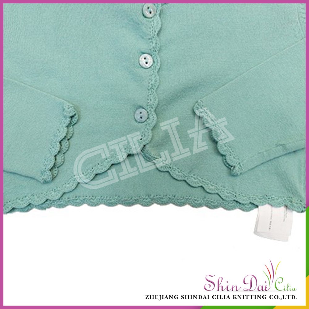 China factory wholesale new design fashion green sweater cardigan for baby girls