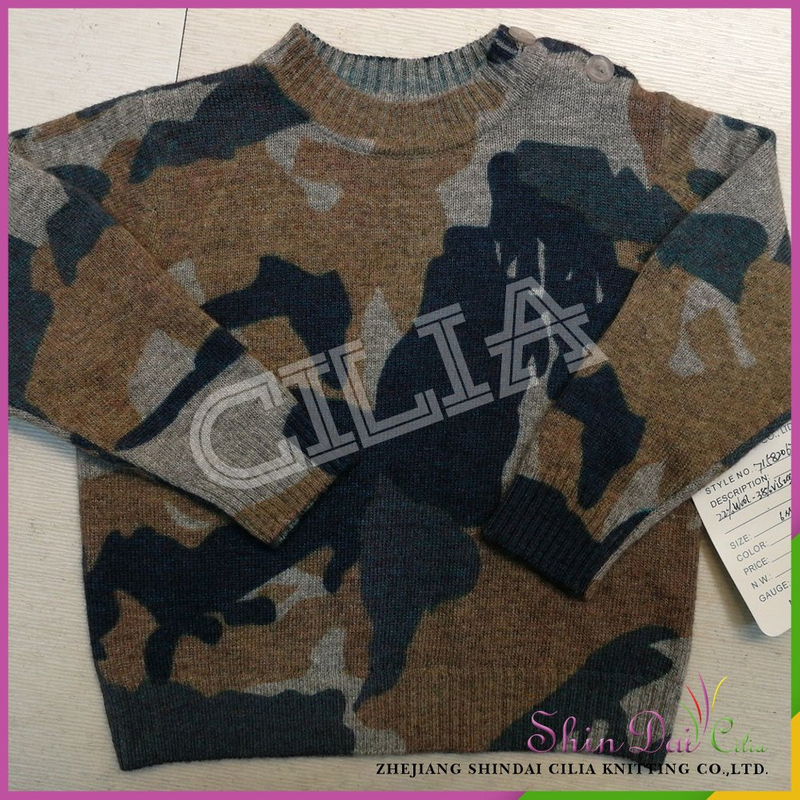 Top selling custom boy winter breathable angora wool sweater with printing