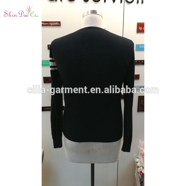 Cheap custom fashion black men the long sleeve knitwear cotton pullover sweater