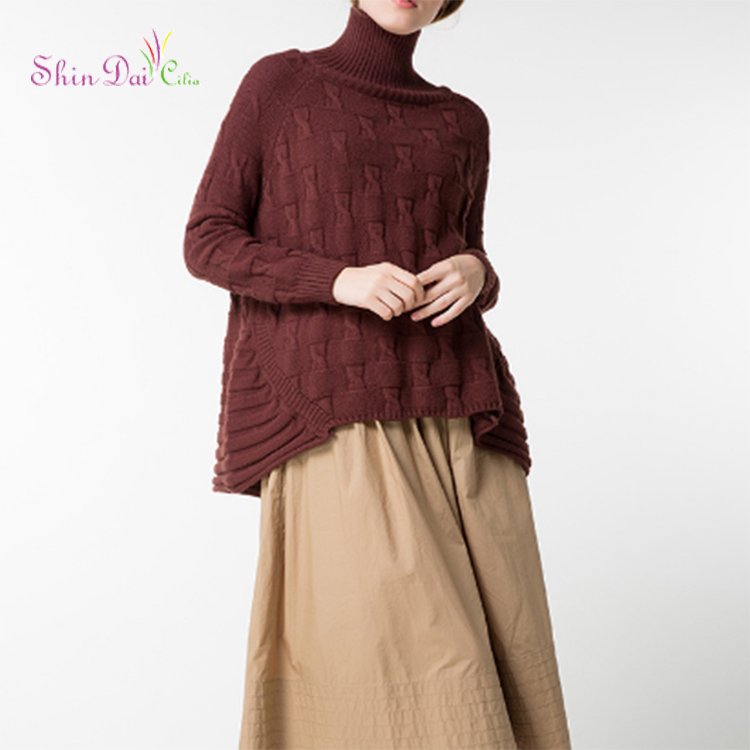 Autumn And Winter New Women Long-Sleeved Thick High-Necked Pullover Sweater