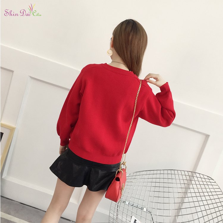High quality new design without buttons embroidery jacket cardigan sweater for firl