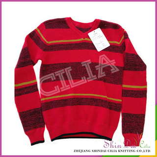 Factory free sample fancy boys winter and autumn knitting stripe sweater