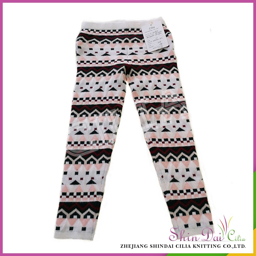 Goog factory manufactures kids winter knitting jacquard trousers