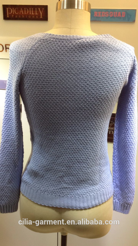 lady knitted sweater in blue