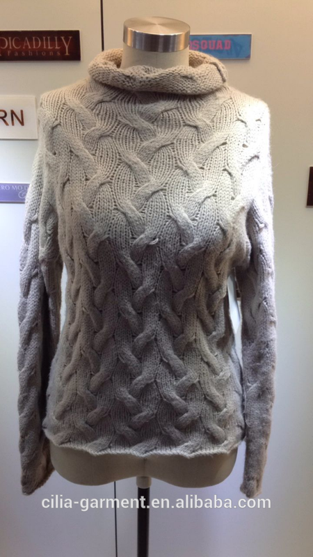 lady knitted sweater in brown