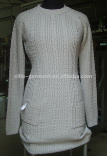 cilia12053,lady 9gg allover cable computer long pullover sweater