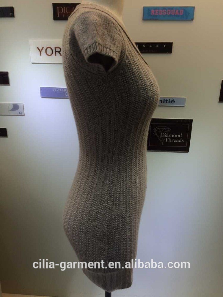 lady knitted sweater in brown