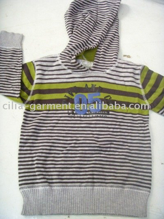100% cotton boy's hooded sweater
