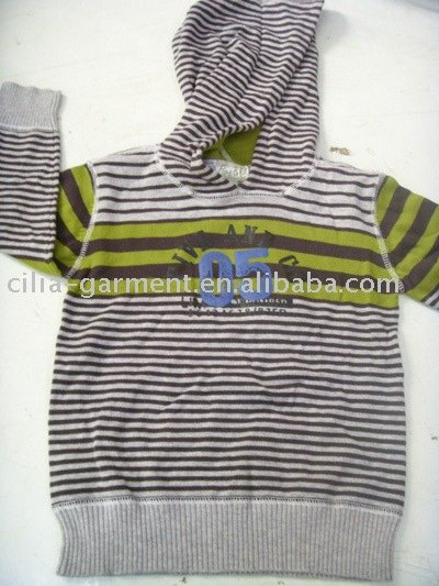 100% cotton boy's hooded sweater
