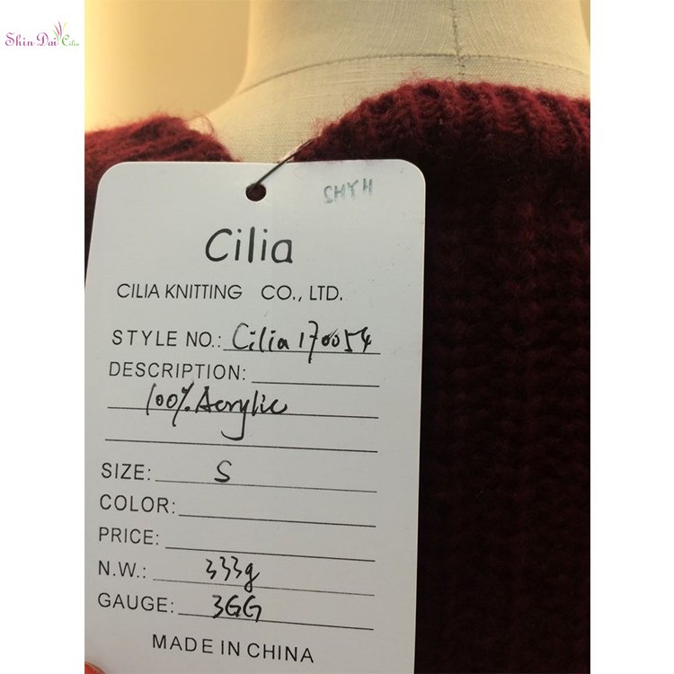 China supplier hot sale red women open knit cardigan sweater with button