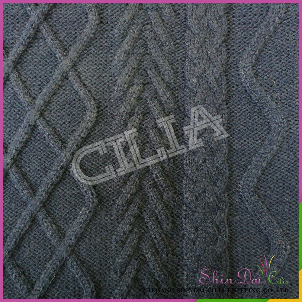 Wholesale new design hand knitted jacquard black crew neck sweater for kids