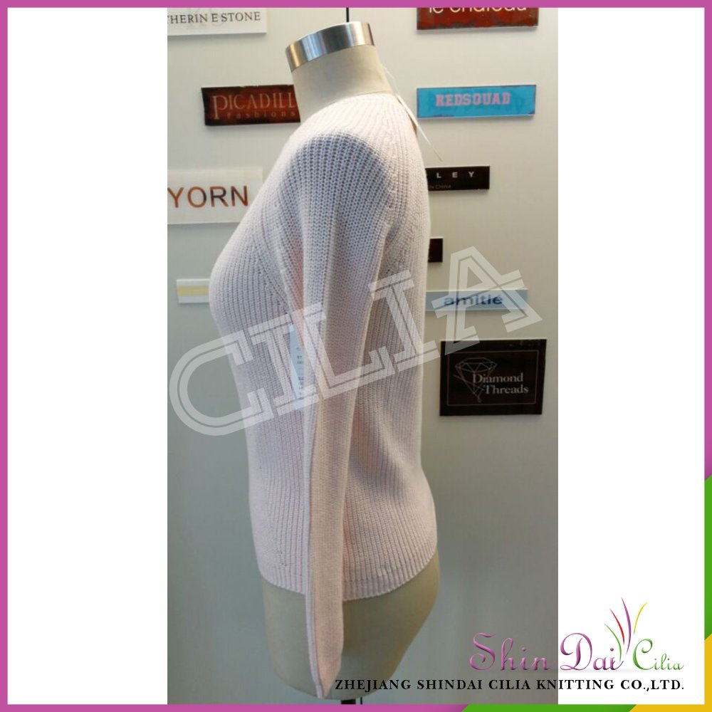 Custom wholesale luxury hand making designs womens knit pullover sweater