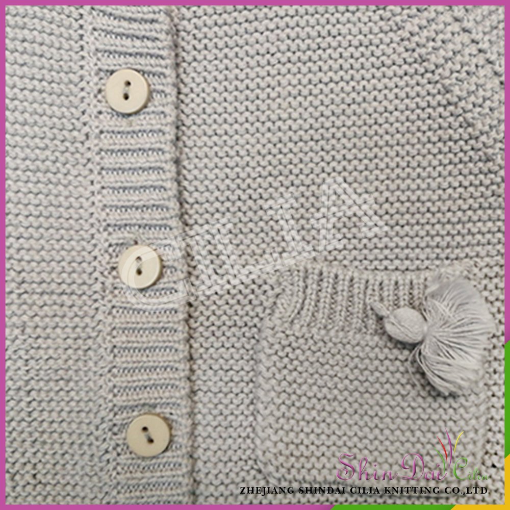 Cheap wholesale latest new style gery baby winter cardigan sweater winth button