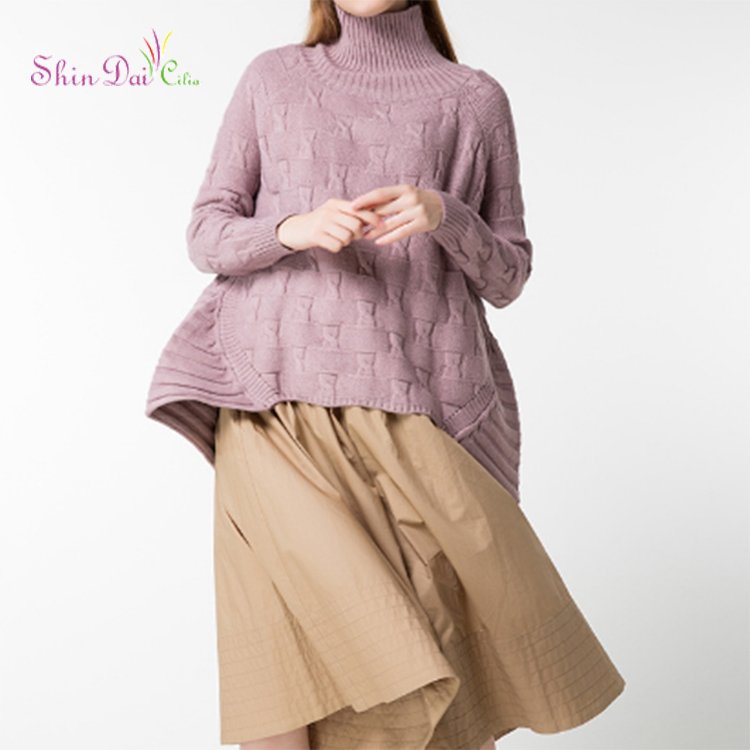Autumn And Winter New Women Long-Sleeved Thick High-Necked Pullover Sweater