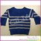 Sale latest design winte breathable boy blue knitted strip pullover sweater with button