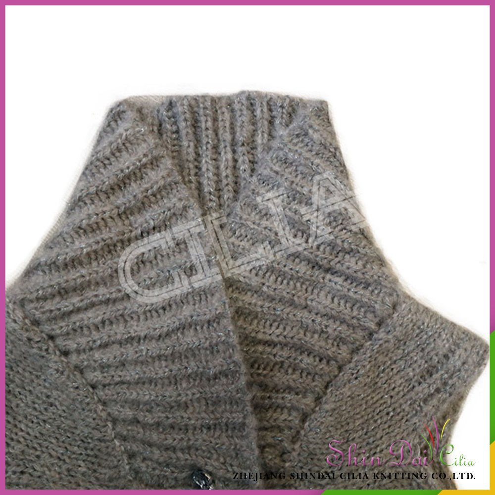 2017 Latest design fancy acrylic and mohair sweater vest for girl