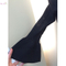 Women black round neck hollow flare sleeve knitted pullover sweater