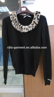 2014 Ladies knitted sweater,pullover with mohair