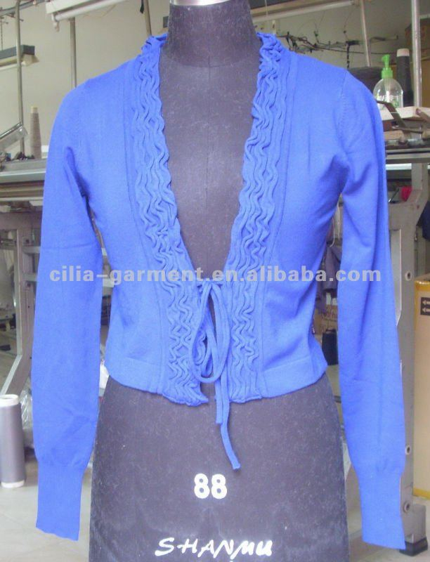 cilia12057,lady 12gg flat knit cardigan sweater