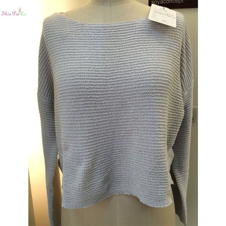 New style wholesale fashion pure color knitted sweater for women lady