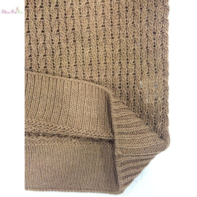 Western style pure color women knitwear short sleeves pullover sweaters