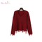 Good design red handmade knit girls distressed wool acrylic pullover pullover sweater