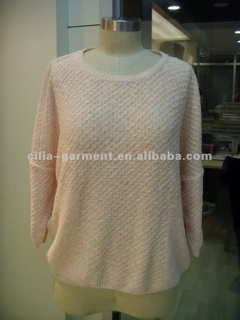 flat knit pullover lady sweater 5gg