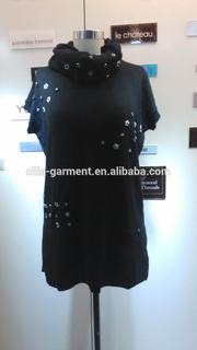 2014 Ladies knitted sweater,pullover with bead