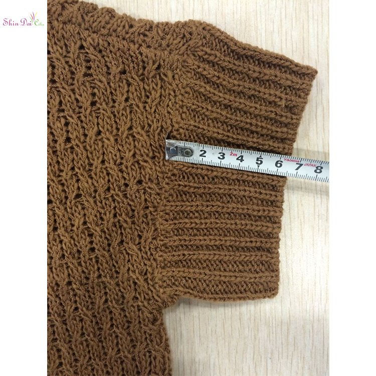 Western style pure color women knitwear short sleeves pullover sweaters