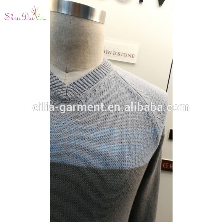 2017 high quality men anti-shrink knitting v shape pollover sweater