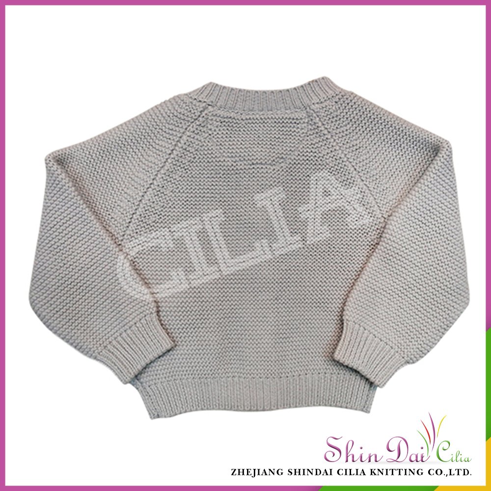 Cheap wholesale latest new style gery baby winter cardigan sweater winth button