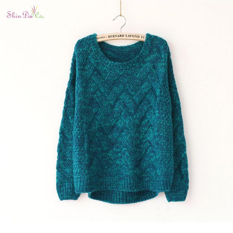 Popular New Designed Fashion Anti-Shrink Knit Pullover Woman Sweater
