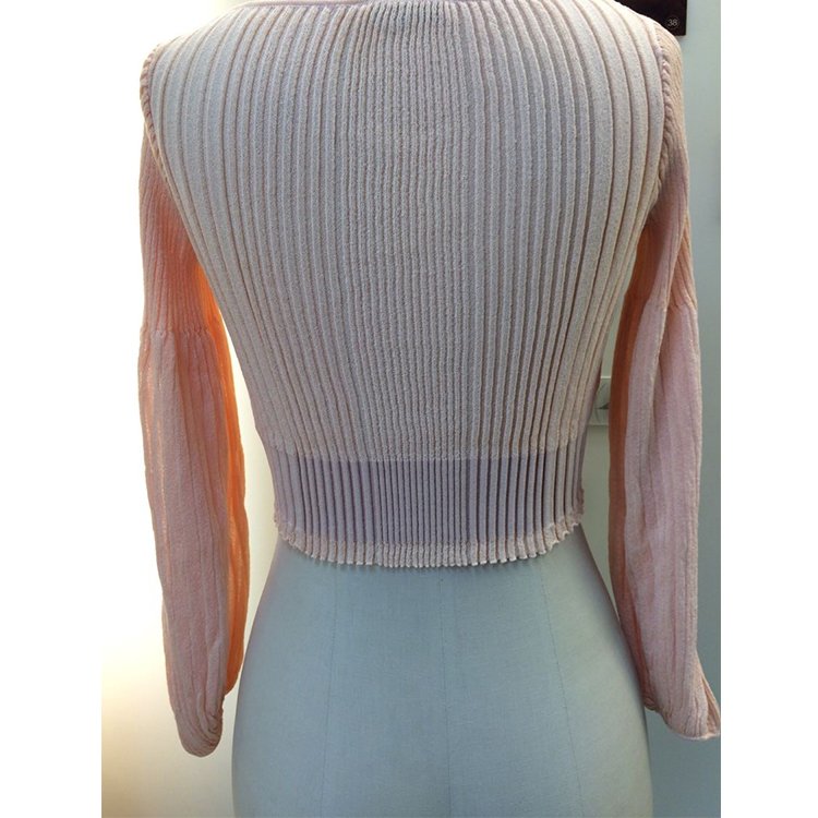 2017 fashion pink girls women's knitted short skinny pullover sweater