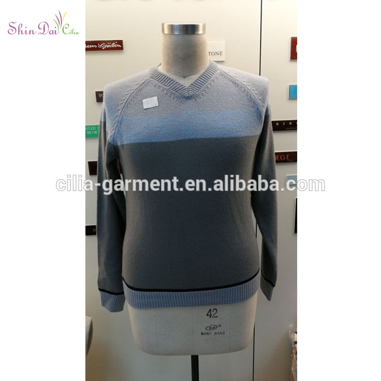 2017 high quality men anti-shrink knitting v shape pollover sweater