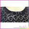 Modern design lady black round neck knitting hollow sweater with woven fabric