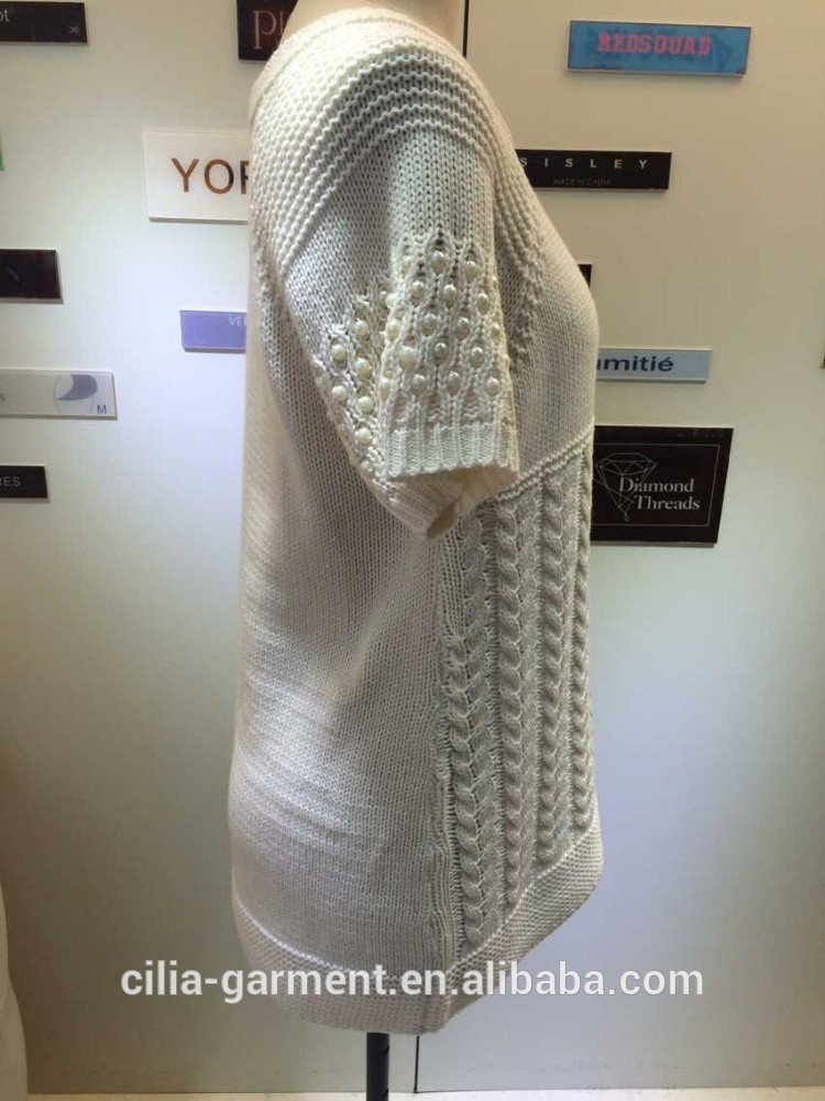 2015 new design ladies dress with Pearl Accessories