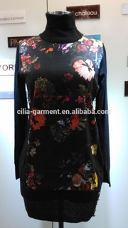 2014 ladies' knitwear,lady sweater,Printing pullover
